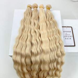 Cheveux vierges vietnamiens Double dessiné Remy Grade vente chaude extrémités complètes Style de vague naturelle pour les extensions de trame de génie - Product Image 2