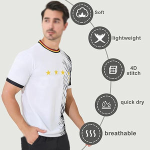 Camiseta de fútbol de cuello redondo de último estilo para adultos, camiseta de fútbol de corte automatizado, camisetas, ropa de entrenamiento de equipos deportivos - Product Image 4