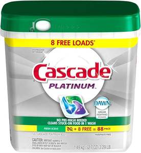 Cascade Platinum ActionPacs <b>Dishwasher</b> <b>Detergent</b> 88 Count Lemon Fragrance Anti-Bacterial All-In-One Disposable Eco-Friendly - Product Image 6