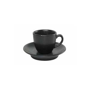 Taza de Café de Porcelana de 80 cc con Diseño Minimalista y Platillo Negro de Seasons - Product Image 1