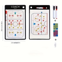 Tableau magnétique effaçable à sec 38*23cm pour entraîneur, avec clipart de terrains de football, volleyball, basketball et football australien, pour tactique sportive