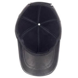 Gorro de Cuero Genuino para Hombre, Gorro de Piel de Vaca Cálido para Exteriores Casuales, Servicio OEM Personalizado, Gorros en Oferta a Precio Económico - Product Image 4