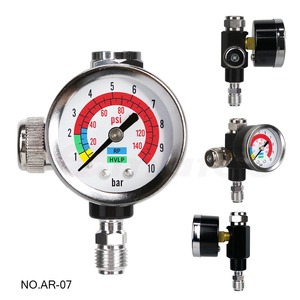 Manómetro Analógico LEMATEC Lemaetc 0-140 Psi 0-10 Bar, Carcasa Metálica, Regulador de Flujo de Aire de 1/4 para Pistola de Pulverización, Herramientas Industriales - Product Image 4