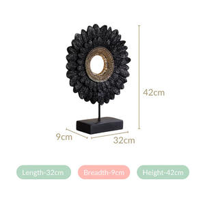 Noir Antique Couleur Ronde Sculpture De Table En Métal Ornements Décoratifs Moderne Décor À La Maison Accent Au Prix De Gros - Product Image 6