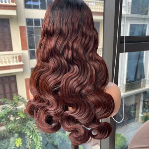 Pelucas LINU con flequillo, cabello virgen marrón HD para encaje frontal, doble densidad 250%, peluca larga para mujer, todos los colores - Product Image 2