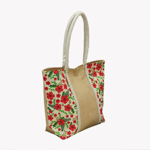 Bolsa de Compras Reutilizable Unisex 100% Ecológica con Diseño de Letras, Bolsa de Regalo de Yute con Asas de Cinta de Algodón, Precio Competitivo - Product Image 3