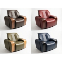 Fauteuil Bergère de Luxe 2026 en Similicuir avec Cadre en Hêtre et Panneaux en Bois Massif – Style Moderne pour Maison, Bureau, Salon, Hôtel, Salle à Manger