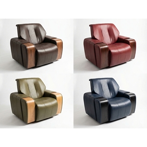 Sillón de Lujo Baron 2026 en Cuero Sintético con Panel de Madera Sólida, Estilo Bergere Moderno para Venta al Por Mayor - Product Image 5