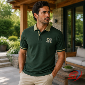 Fabricante de Camisetas Polo Bordadas Personalizadas, Cuello en Contraste, Manga Corta, Estilo Casual de Negocios, Uniforme Corporativo, OEM, Venta al Por Mayor - Product Image 6