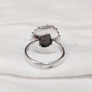 Rough <b>Stone</b> Jewelry Women's <b>Ring</b> Natural Raw Smoky Quartz Gemstone Birthstone Bohemian <b>Ring</b> Handmade 925 Sterling <b>Silver</b> <b>Ring</b> - Product Image 5