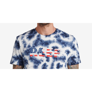 T-Shirt da Uomo Reef a Maniche Corte con Stampa Tie-Dye Blu Taglia S - 100% Cotone e Fibra di Bambù 300 Grammi Jersey Nuovo Modello - Product Image 2