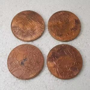 Antique frais naturel en bois et métal incrustation Design Unique forme ronde tasse sous-verres en verre pour une utilisation dessus de table prix bon marché produit - Product Image 1