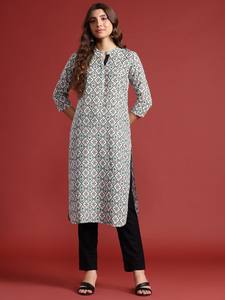<b>Women</b> Ethnic Motifs Printed viscose rayon Kurta - Product Image 5
