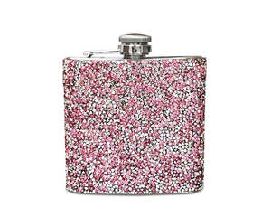 Exquisito 6 oz Mujer Rosa Tonificado Moda Rhinestone Acero inoxidable Grabado Portátil Bolsillo Identidad Bebida Recipiente - Product Image 6