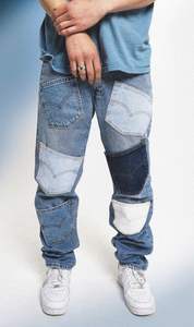 Pantalones vaqueros rectos transpirables de algodón de alta calidad para hombre, Vaqueros desgastados, lavados, de verano, a cuadros, de calle alta - Product Image 3