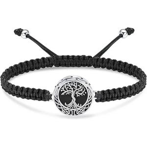 Custom Wholesale Adjustable Rope Engraved <b>Stainless</b> <b>Steel</b> Cremation Keepsake Jewelry Ash Urn Round Charm <b>Bracelet</b> from India - Product Image 5