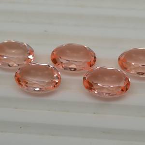 Pêche Morganite Quartz Pierre précieuse à facettes Doublet brun naturel de forme ovale pour la fabrication de bijoux Coupe à facettes - Product Image 5