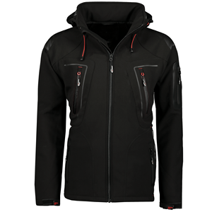 Chaqueta Softshell con capucha de poliéster Musthave de alta calidad para hombres elegante chaqueta impermeable para exteriores para hombres - Product Image 5