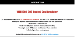 Régulateur <span class=keywords><strong>de</strong></span> gaz CO2 chauffé DEM WEH1001 pour soudage MIG TIG - Product Image 3
