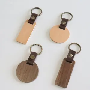 인도에서 사용자 정의 로고와 나무 대형 라운드 빈 열쇠 고리 판촉 선물 열쇠 고리 홀더
