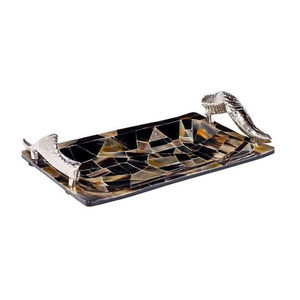 Plateau en corne de forme unique et moderne pour la présentation de table créative, parfait pour les fêtes élégantes, les maisons contemporaines et les célébrations. - Product Image 1