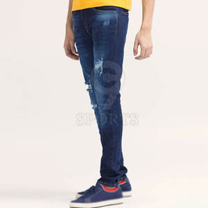 Pantalon en jean pour hommes personnalisé en gros coupe ajustée tissu durable styles modernes OEM prix d'usine pantalon pour hommes - Product Image 3