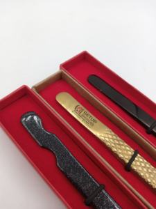 Pince à épiler GETUP BROSONS IMPEX de haute qualité, en acier inoxydable courbé noir brillant à 45 degrés, à pointe lisse, pour extensions de cils, antistatique - Product Image 4