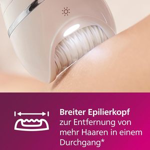Philips Epilator Series 8000 Depiladora inalámbrica en seco y húmedo para piernas y cuerpo, dispositivo de depilación con 6 accesorios, BRE715/00 - Product Image 2
