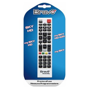 รีโมทคอนโทรล Bravo Global Sky สำหรับ Sky My Sky HD Sky Q Decoder สีเงิน 90100910 - Product Image 2