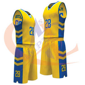 OEM personalizado 100% poliéster tela baloncesto uniforme Unisex superior y pantalones cortos de buena calidad Saleeve con corto - Product Image 5