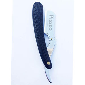 Navaja de afeitar plegable personalizada de acero inoxidable para barbería, con cuchilla intercambiable para corte de pelo - Product Image 2