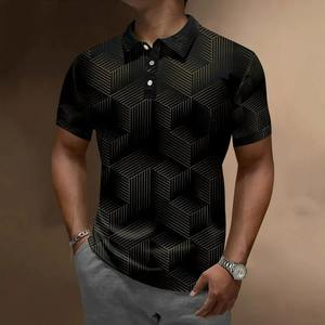 Nouveauté Chemises pour hommes de haute qualité en tricot Design personnalisé Matière respirante Motif uni décontracté Manches courtes Été - Product Image 4