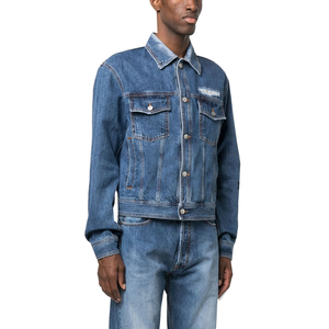 Meilleure vente de haute qualité pour hommes DTG imprimé veste en jean vierge pour l'hiver automne automne mode brodé Mandarin OEM Service - Product Image 1
