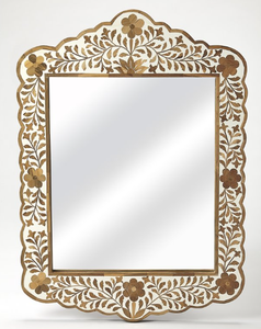 กระจกติดผนังฝังกระดูกกลมกรอบไม้ MDF ทรงเรขาคณิต32นิ้วทำด้วยมือแก้วรูปร่างที่ปรับแต่งได้สำหรับตกแต่งบ้าน - Product Image 5