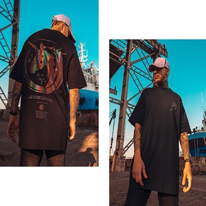 เสื้อยืดคอกลมผ้าฝ้ายออร์แกนิคสะพายไหล่ทรงโอเวอร์ไซส์สำหรับผู้ชายเสื้อยืดคอกลมผ้าฝ้ายออร์แกนิก - Product Image 2