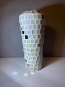 Porte-bougie en mosaïque de verre craquelé fait main de Marrakech, 8*10, porte-bougie votif en verre, porte-bougie chauffe-plat, porte-bougie en mosaïque - Product Image 2