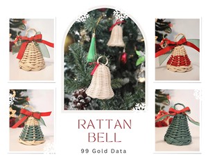 Adorno Navideño de Ratán Natural, Decoración Navideña Hecha a Mano, Decoración de Mimbre para el Hogar y el Árbol de Navidad - Product Image 3
