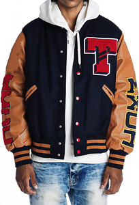 Haute Qualité Hiver Chaud Coupe-Vent Laine Veste Université Baseball Brodé Tigre Graphique Varsity Veste pour Hommes - Product Image 3