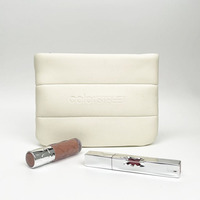 Sac de Cosmétiques Portable Matelassé et Gonflé, Logo Personnalisé, Étanche, Organisateur de Maquillage Gonflé, Pochette de Voyage pour Articles de Beauté, Fermeture Éclair