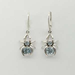 Nouvelle arrivée 2025 boucles d'oreilles araignée topaze bleue à facettes en argent sterling 925 pour femmes et filles au mariage - Product Image 3