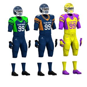 Uniformes de fútbol americano por sublimación juvenil, diseño personalizado, 100% poliéster, tela transpirable, conjuntos de camisetas para equipo - Product Image 3