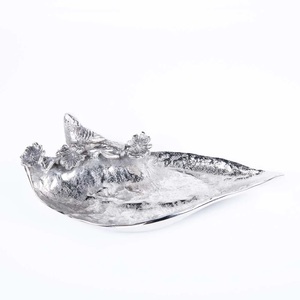 Tazón de fruta plateado de diseño de lujo para servir frutas con flores, tazón de almacenamiento decorativo para restaurantes a precio mayorista - Product Image 4