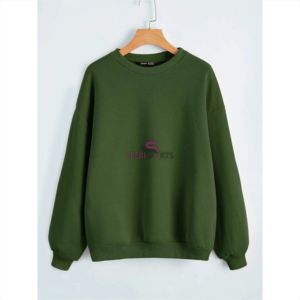 Sweat-shirt oversize pour femme, col rond, couleur unie, épaules tombantes, manches longues, 100% coton, respirant, vêtements d'automne - Product Image 4