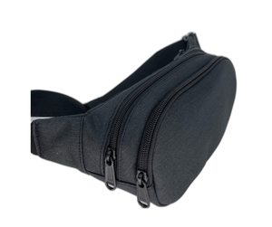 Riñonera de moda duradera de alta calidad, riñonera negra con cremallera, logotipo personalizado, venta al por mayor, hecha con cremallera - Product Image 4