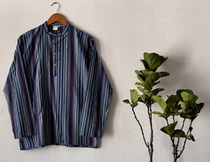 100% coton à manches longues Kurta Top pour homme Tunique d'été légère à coupe régulière Beach Yoga Wear dans le style indien et pakistanais - Product Image 4