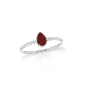 Premium 925 Sterling <b>Silver</b> Bezel Setting Stackable <b>Ring</b> <b>Garnet</b> Gemstone Pear Oval Round Party Ready for Women Pack 12 - Product Image 2