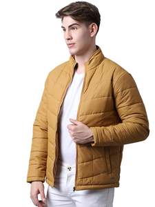 Doudoune d'hiver en polyester 100% personnalisée pour hommes avec fermeture à glissière avec col montant Manteau rembourré à bulles - Product Image 3