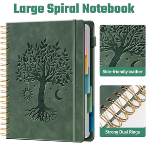 <span class=keywords><strong>Quaderno</strong></span> a <span class=keywords><strong>Spirale</strong></span> con Copertina Rigida, 5 Scomparti, 300 Pagine, Righe College, in Pelle, per Scuola, Ufficio, Regalo, <span class=keywords><strong>Grande</strong></span> Formato, per Studenti, con Pagine Spesse - Product Image 2