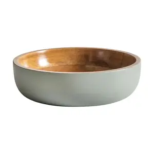 나무 샐러드 그릇의 공급 업체 하이 퀄리티 수제 디자이너 수프 그릇 둥근 모양 내부 천연 완성 샐러드 그릇