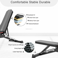 Banc de musculation multifonctionnel pour la maison, gain de place, structure pliable simple avec base antidérapante stable
